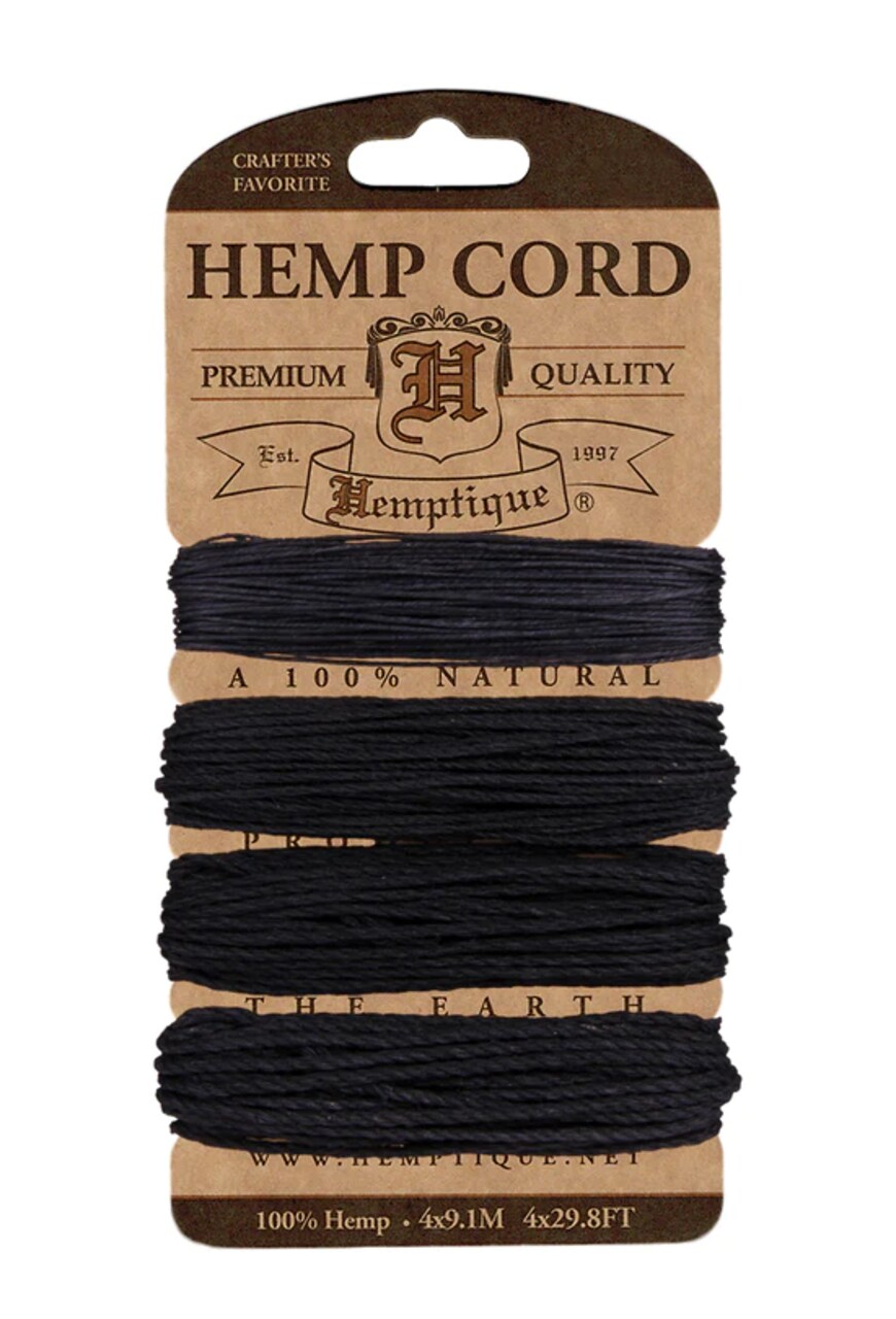 Hemptique Multi-Weight Hemp Cord Cards Eco Friendly Sustainable Naturally Grown Jewelry Bracelet Making Paper Crafting Scrapbooking Bookbinding Mixed Media Crocheting Macrame Seasonal Holiday Gift Wrapping Outdoor Gardening